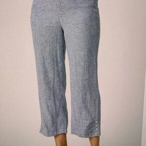 Habitat Pull-On Button Capris - Blue Gray